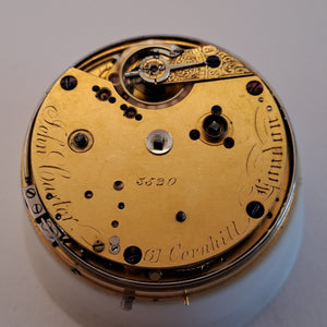 self striking pocket watch (quarter striking clockwatch) movement John Carter London circa 1860  (sold)